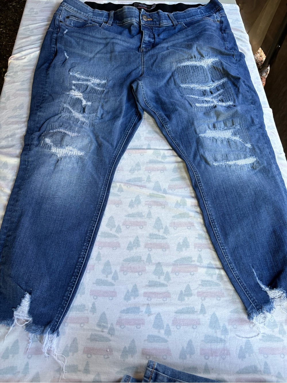 Women’s Distressed Blue Denim Jeans